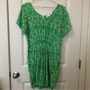 Amanda Uprichard Short Sleeve Silk Dress Size Large Green